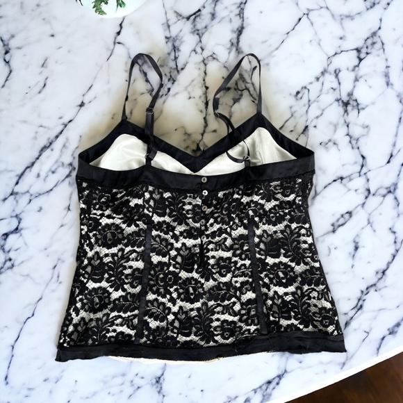 Rebecca Taylor Black Lace Camisole Tank Top Size 8 - Picture 9 of 16